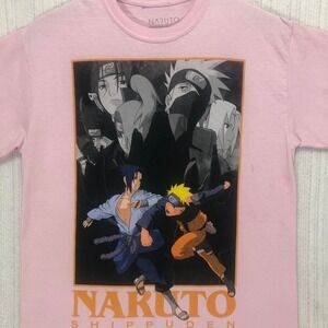 Naruto Shippuden Collection Graphic T-Shirt Pink Medium Sasuke Kakashi Itachi